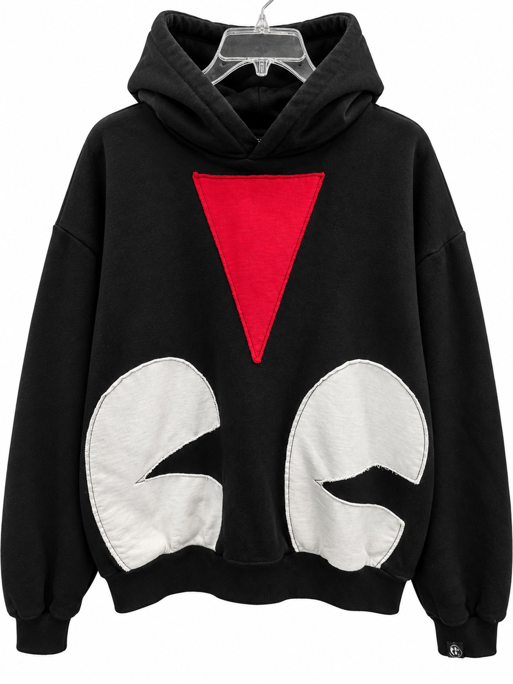 Small Dark One Face Graphic Pullover Hoodie Mens M Black 100% Cotton Streetwear